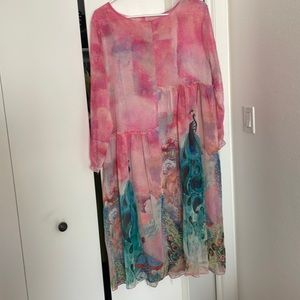 Colorful chiffon dress with multi colors